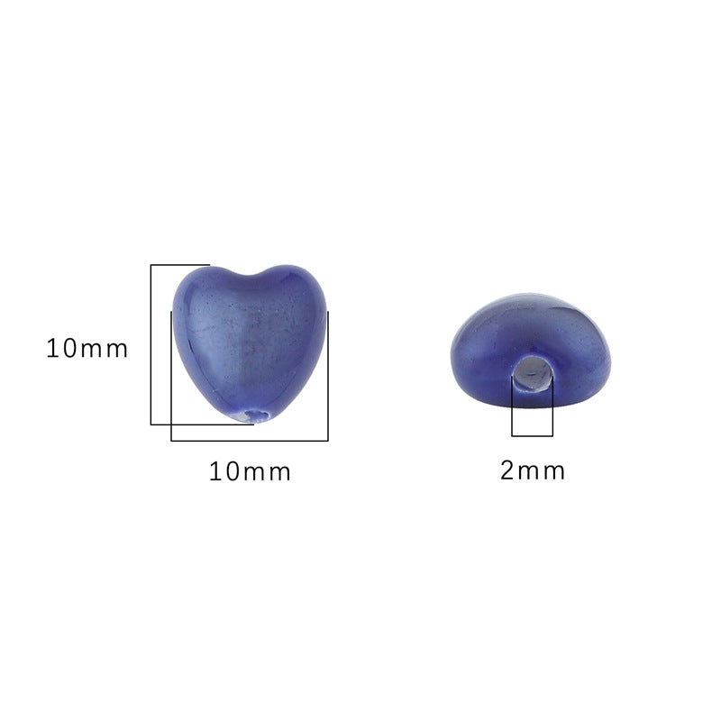Wholesale 10PCS Peach Heart Ceramic Beads